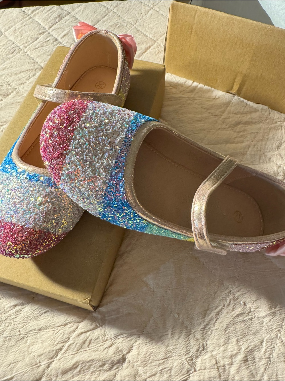 Girls' Glitter Mary Jane Shoes in Multicolor